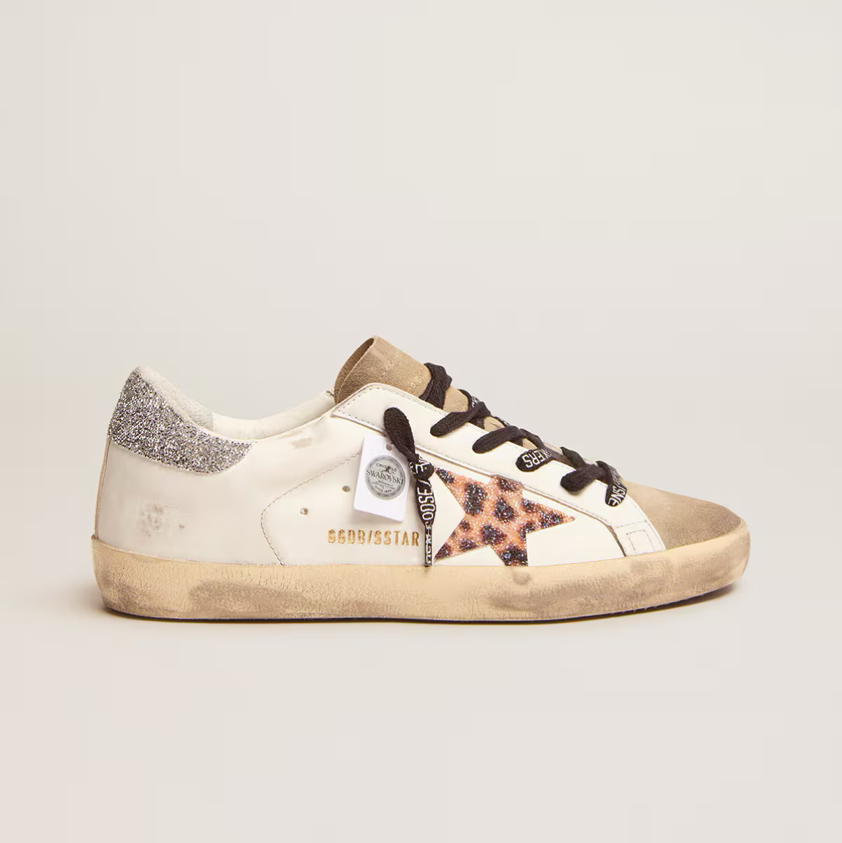 Basket Super-Star Étoile en Cristaux Swarovski Imprimé Léopard