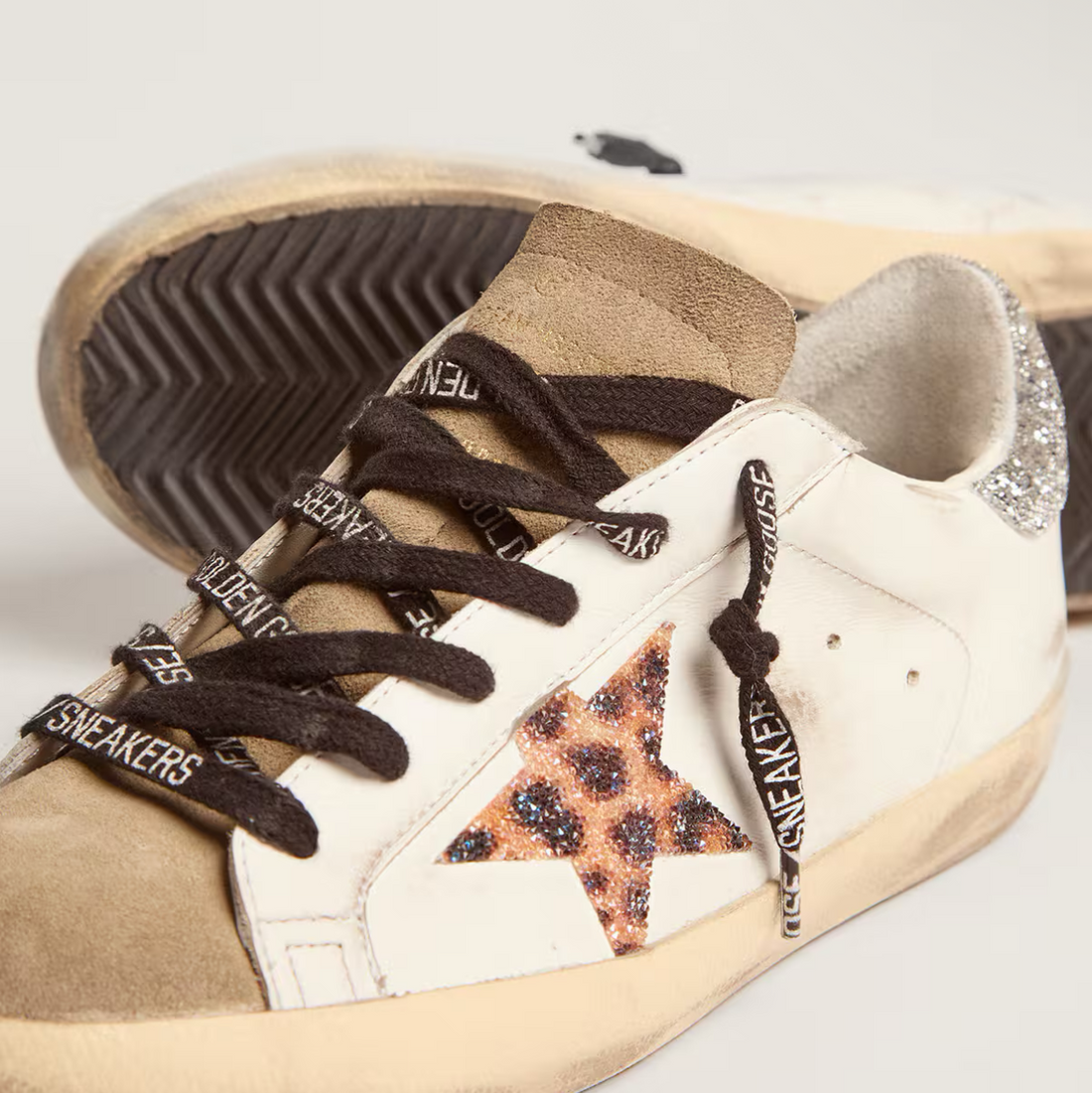 Basket Super-Star Étoile en Cristaux Swarovski Imprimé Léopard